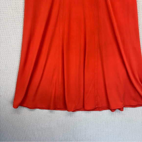 Jonathan Martin Orange Cap Sleeve Stretch Dress Size 12 Colorful Midi Casual - Picture 5 of 9